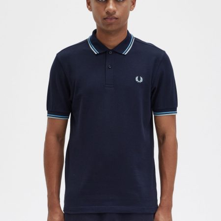 M3600 – Blu Navy / Blu Tenue / Blu Argento The Fred Perry Shirt Fred Perry Sconto Uomo